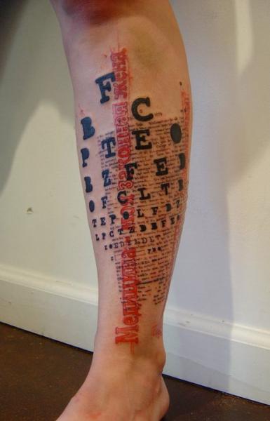 Oculist Eye-Chart Trash Polka tattoo by Xoïl