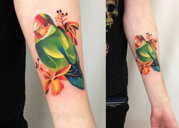Primitive Abstract Parrot tattoo by Sasha Unisex