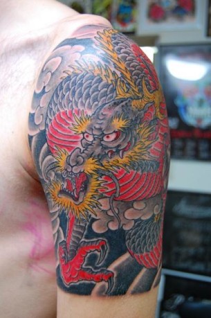 Red Belly Dragon Japanese tattoo by Illsynapse on Shoulder - Best ...