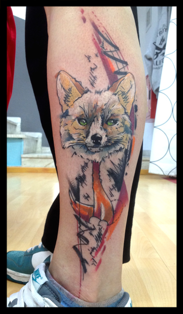 Red Tie Fox tattoo by Live Two