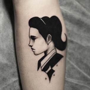 Sad Girl Blackwork tattoo by Six One Three - Best Tattoo Ideas Gallery