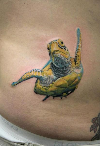 Sea Turtle realistic tattoo by Skin Deep Art