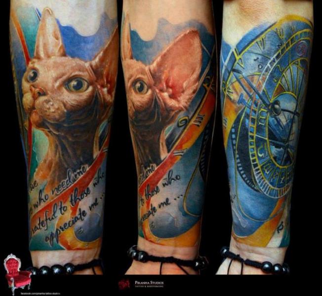 Sphynx Cat Realistic tattoo by Piranha Tattoo Supplies