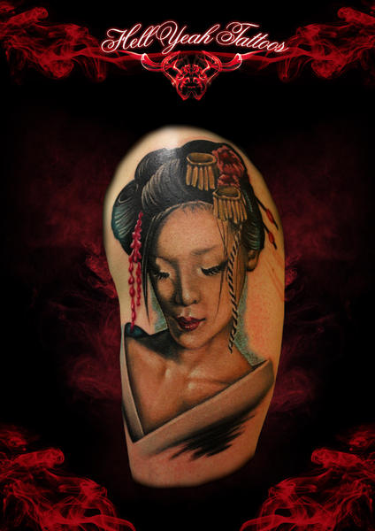 Tender Geisha Realistic tattoo by Hellyeah Tattoos