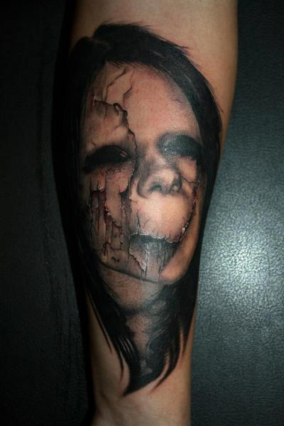 Terrifying Head Graphic tattoo by Piranha Tattoo Supplies