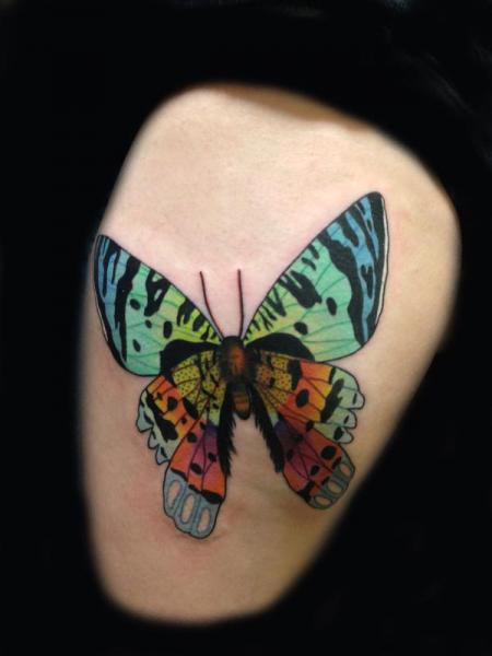 Tiiny Butterfly Shoulder tattoo by Transcend Tattoo