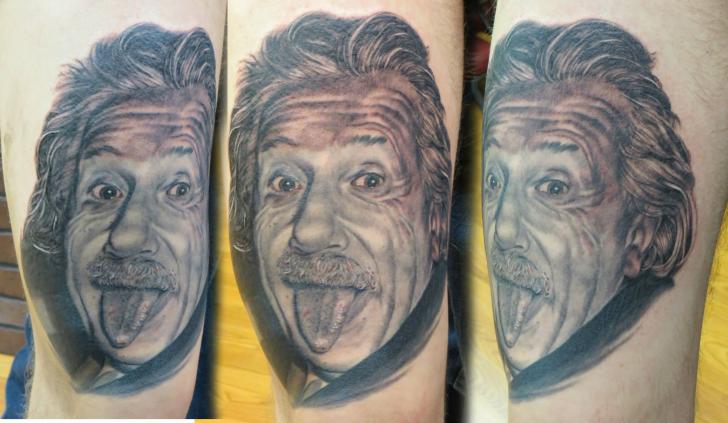 Tongue Einstein Realistic tattoo by Bloodlines Gallery
