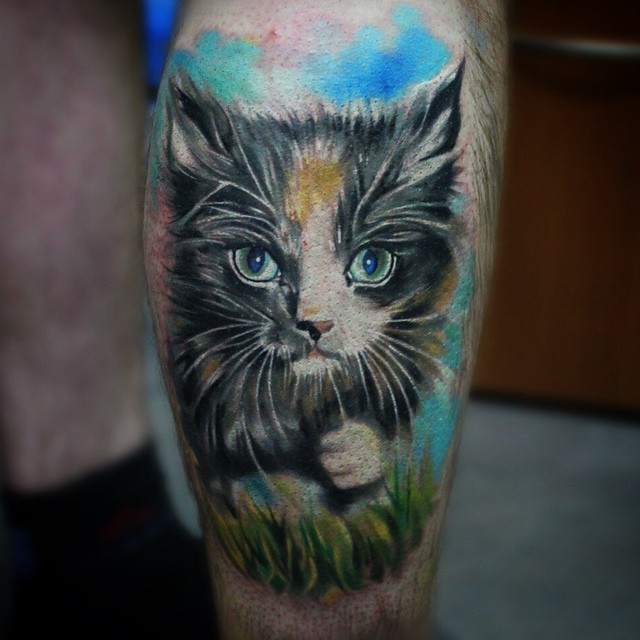 Ankle Kitty Tattoo