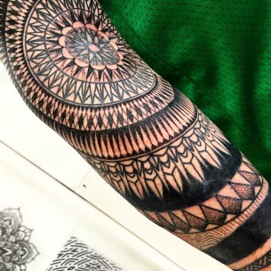 Arm Elbow Circles Blackwork tattoo - Best Tattoo Ideas Gallery