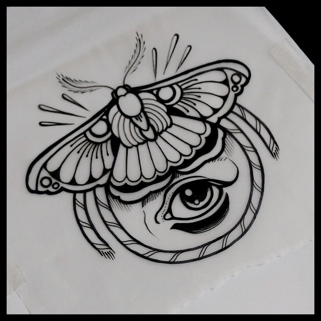 Black Moth Tattoo Idea