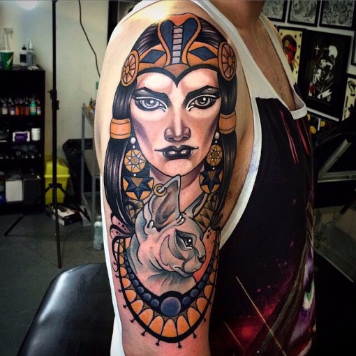 Egyptian Queen Sphynx tattoo on Shoulder - Best Tattoo Ideas Gallery