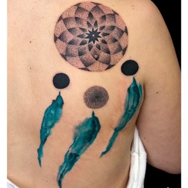 Flying Fether Dream Catcher tattoo