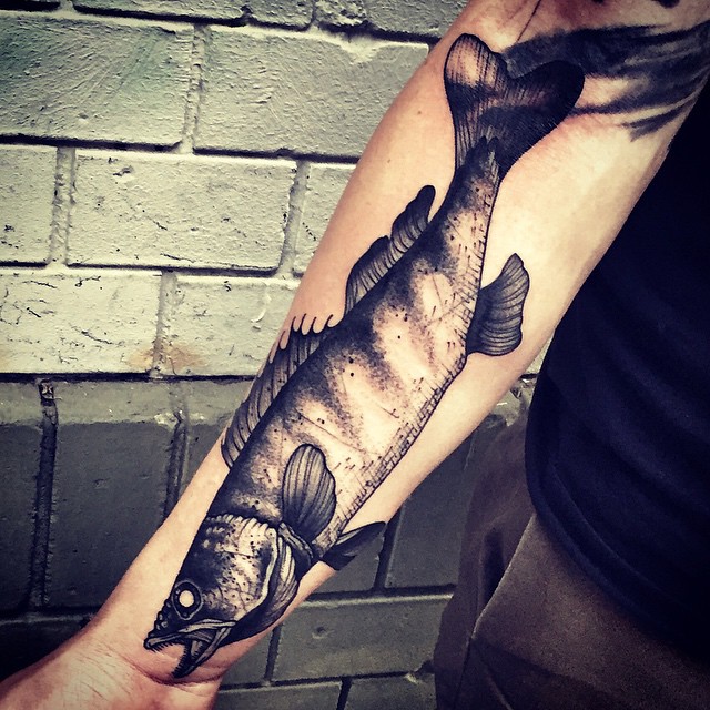 Pike Fish Arm Tattoo