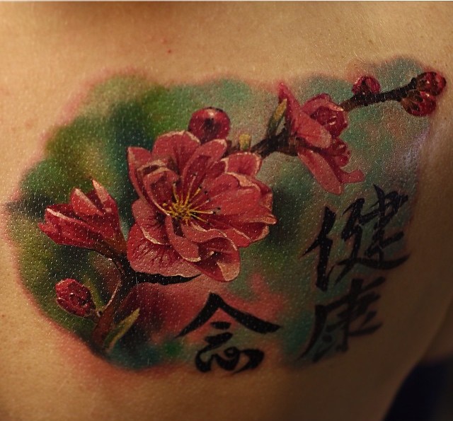 Shoulder Blade Sakura tattoo