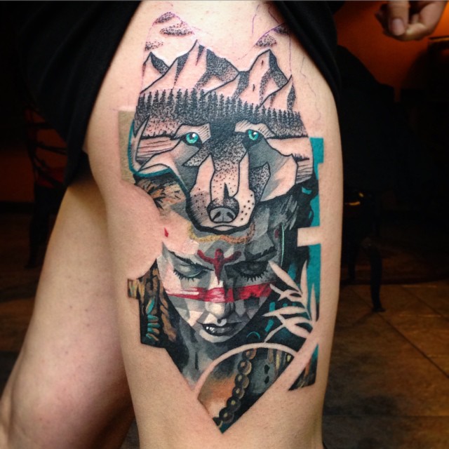 Think of Mountains tattoo by Martynas Šnioka