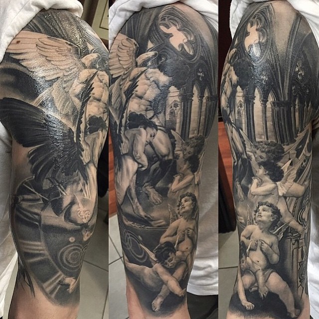 Church and Angels tattoo