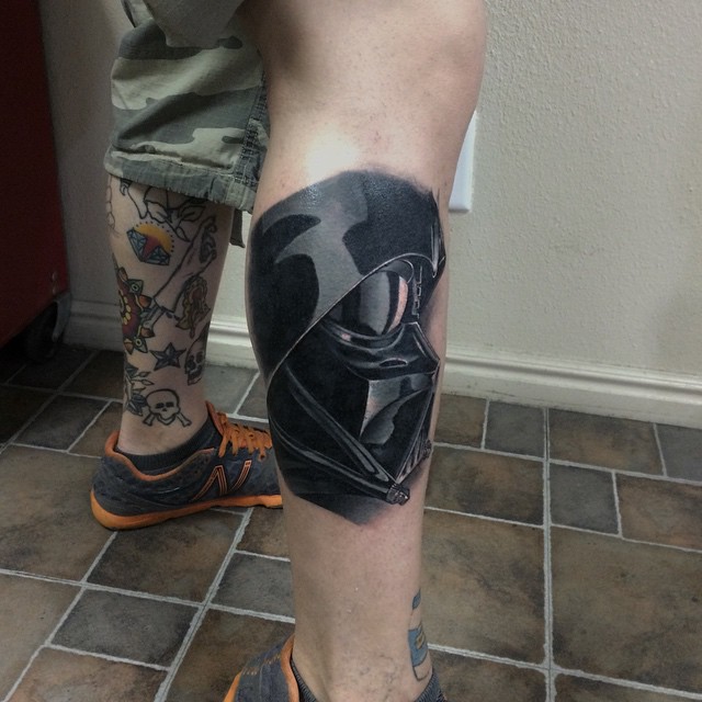 Darth Vader Leg Cover Up tattoo