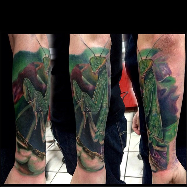 Great Real Mantis Arm tattoo