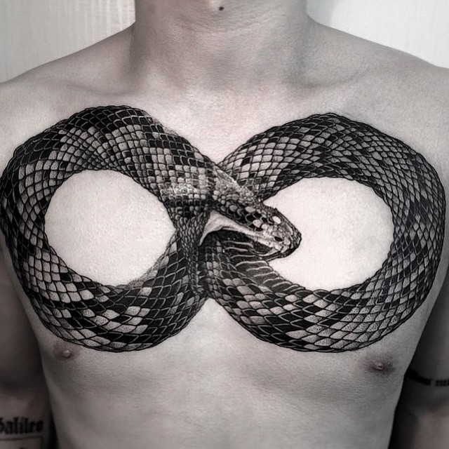 Infinity Snake Chest tattoo