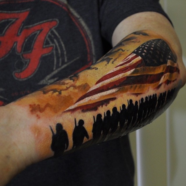 Memorial Day tattoo on Arm