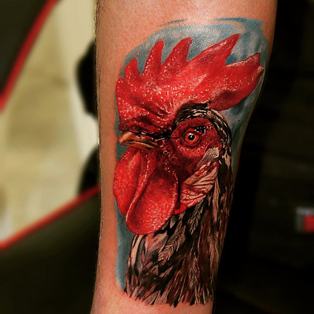 Realistic Rooster tattoo