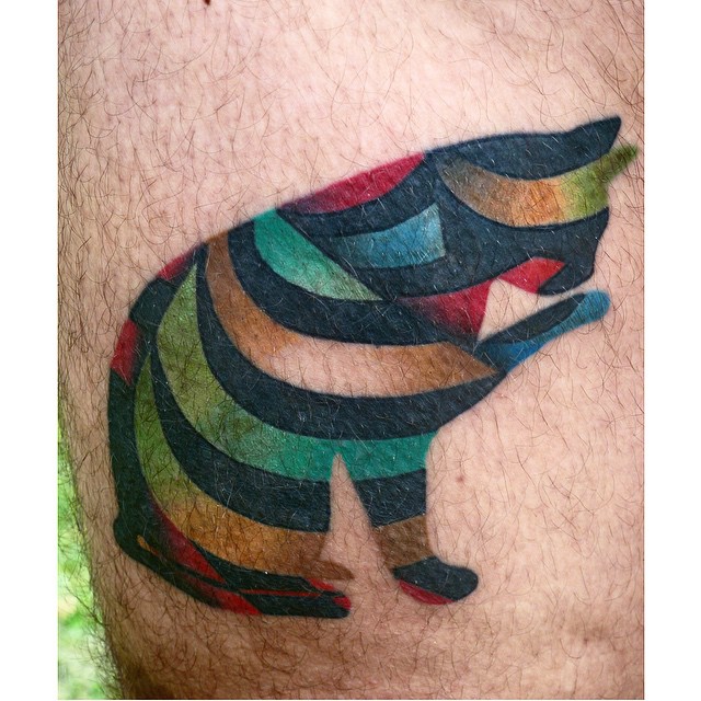 Small Rainbow Cat tattoo