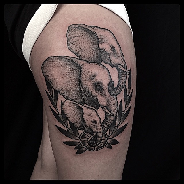 Three Elephants tattoo