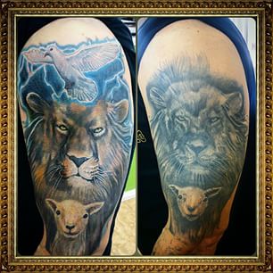 Christian Lion Shoulder tattoo
