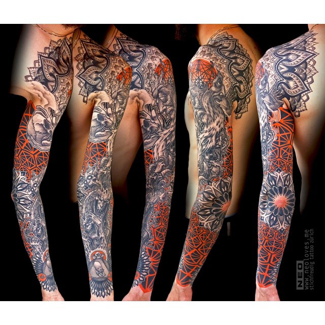 Great Demonic Tattoo Sleeve