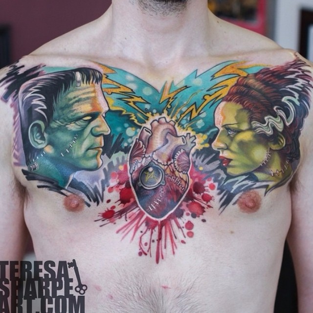 Heart Tattoos On Chest