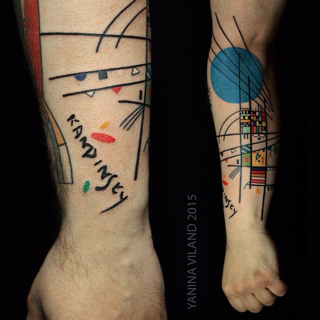 Kandinsky Colorful Abstraction Arm Tattoo