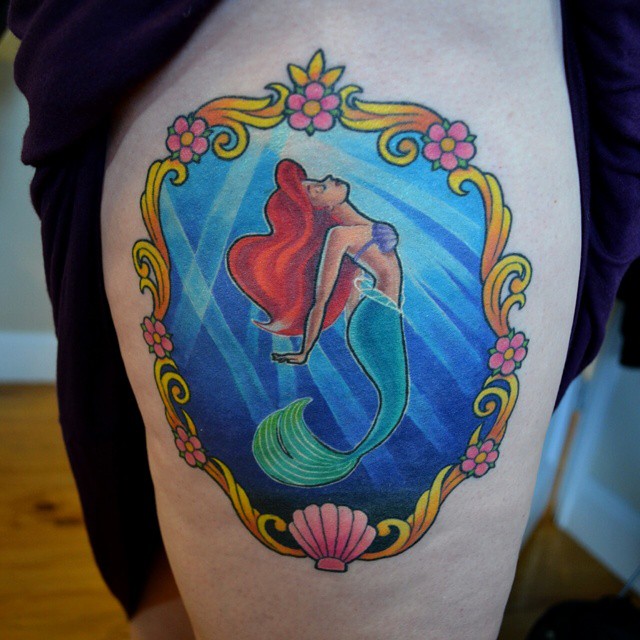 Little Mermaid Tattoo on Hip