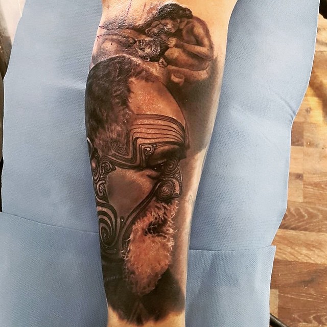 Old Warrior Tattoo on Arm