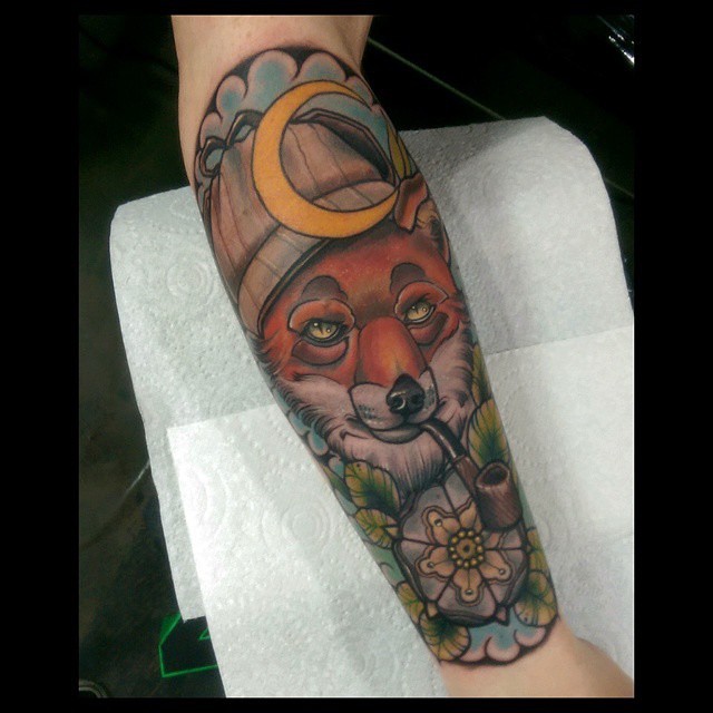 Sherlok Fox Tattoo on Forearm