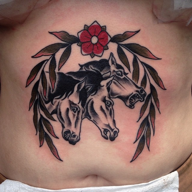 Three Scared Horses Tattoo