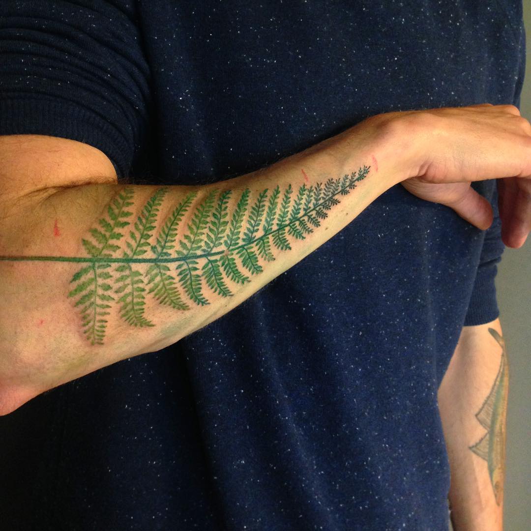 Fern Leaf Tattoo on Arm