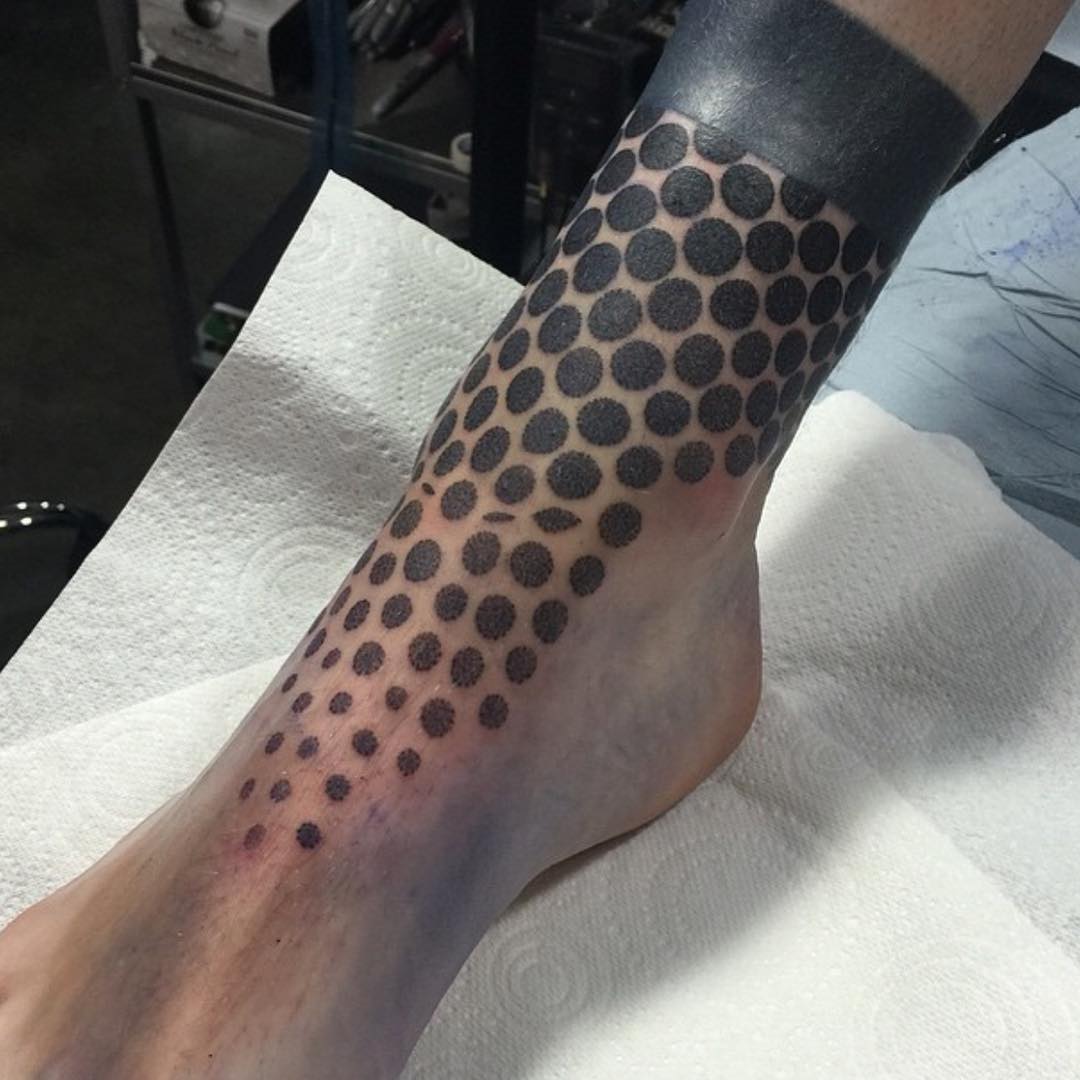 Foot and Ankle Blackwork Tattoo