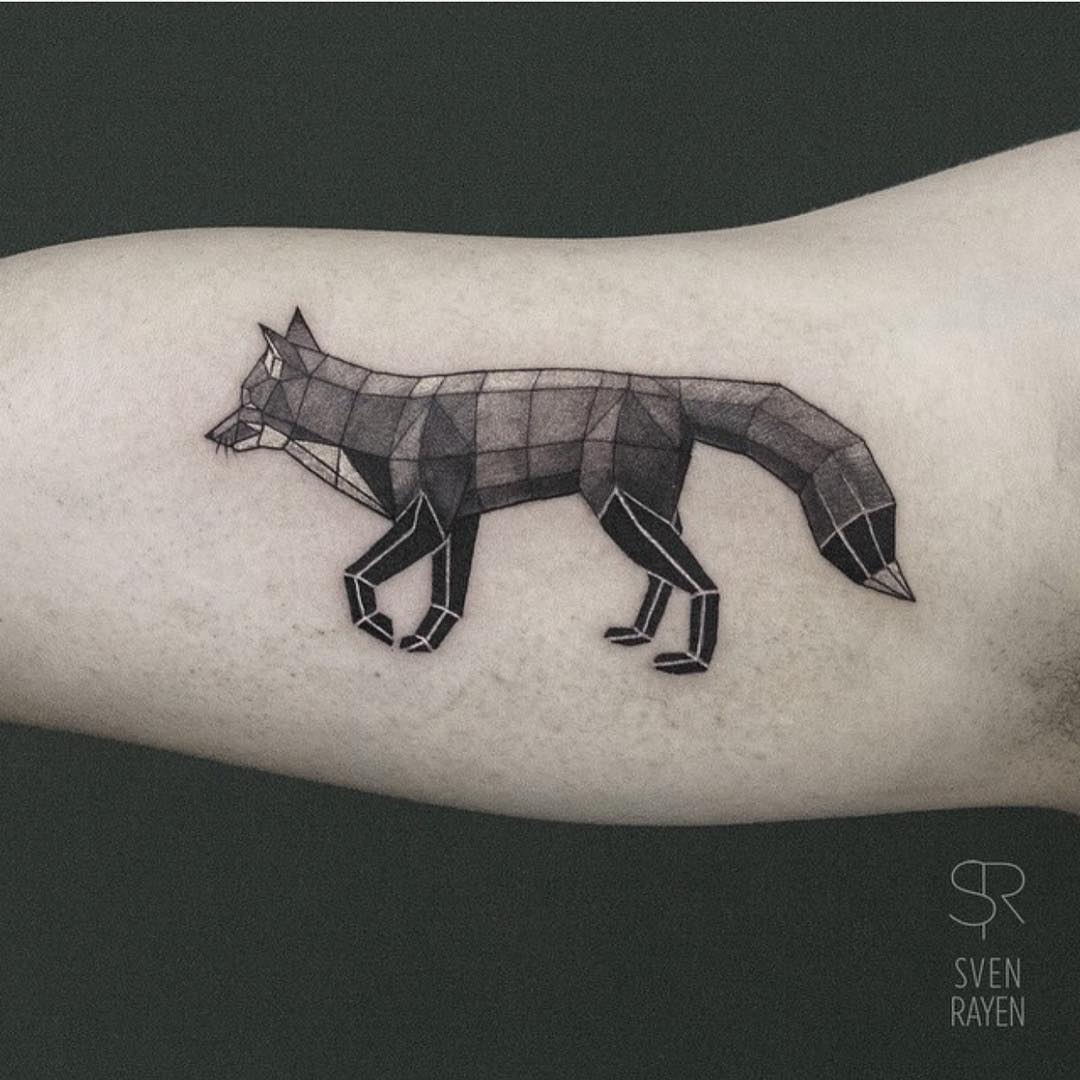 Fox Geometry Tattoo on Arm