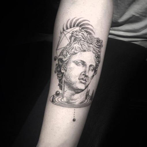 Greek Apollo Dotwork Tattoo - Best Tattoo Ideas Gallery