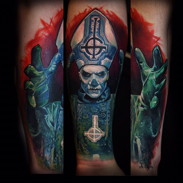 Satan Pope Tattoo