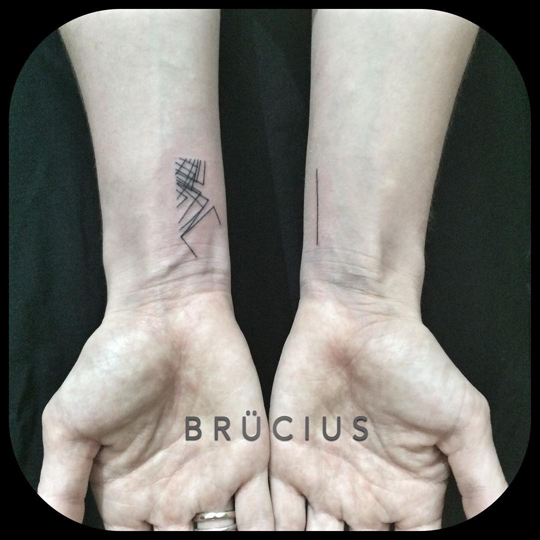 Small Geometry Tattoos on Wrists