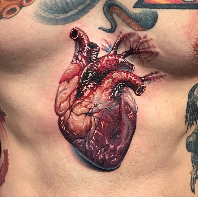heart tattoo by Nick Friederick
