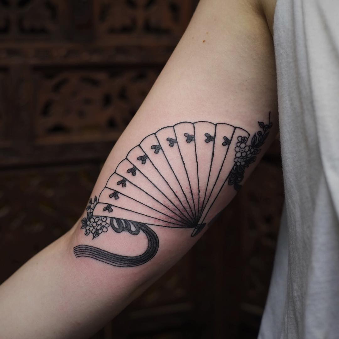 Fan Tattoo on Arm