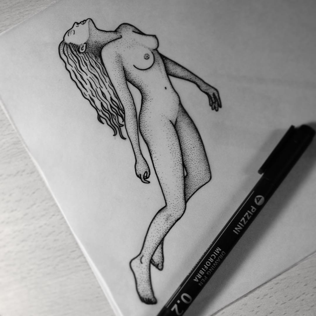 Nude Girl Tattoo Design