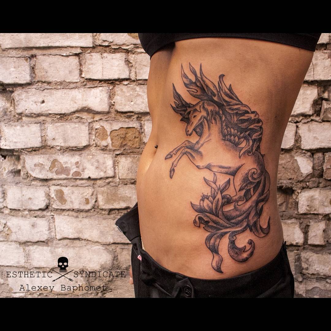 Pegasus Tattoo on Body Side
