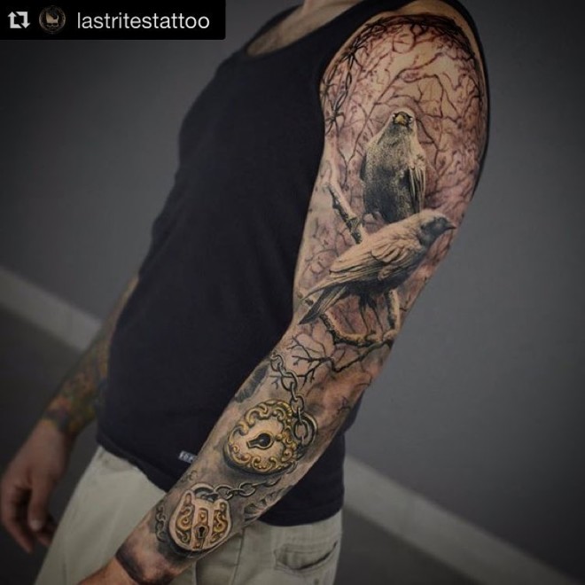 Bird Sleeve Tattoo Best Tattoo Ideas Gallery