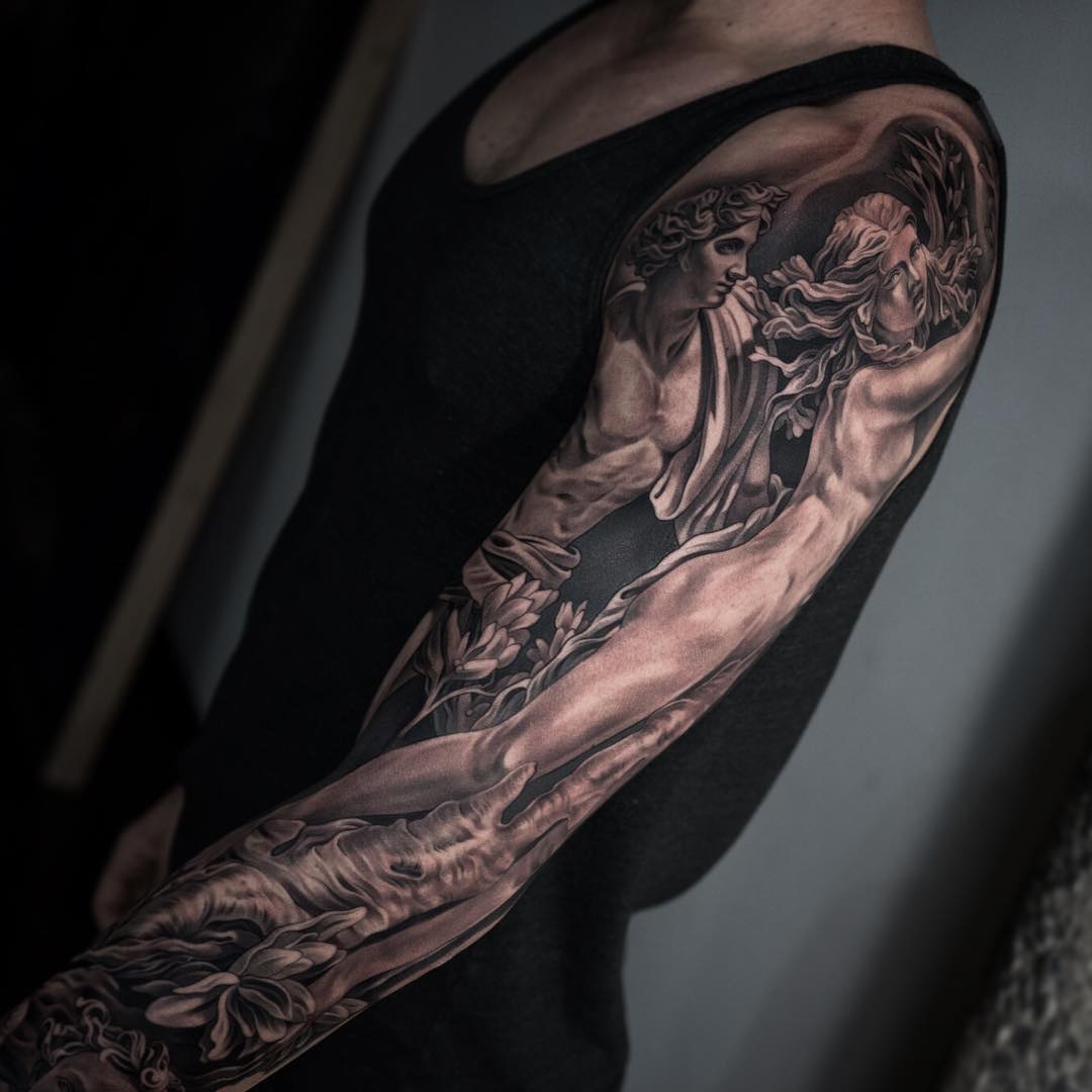 Black and Grey Tattoo Sleeve