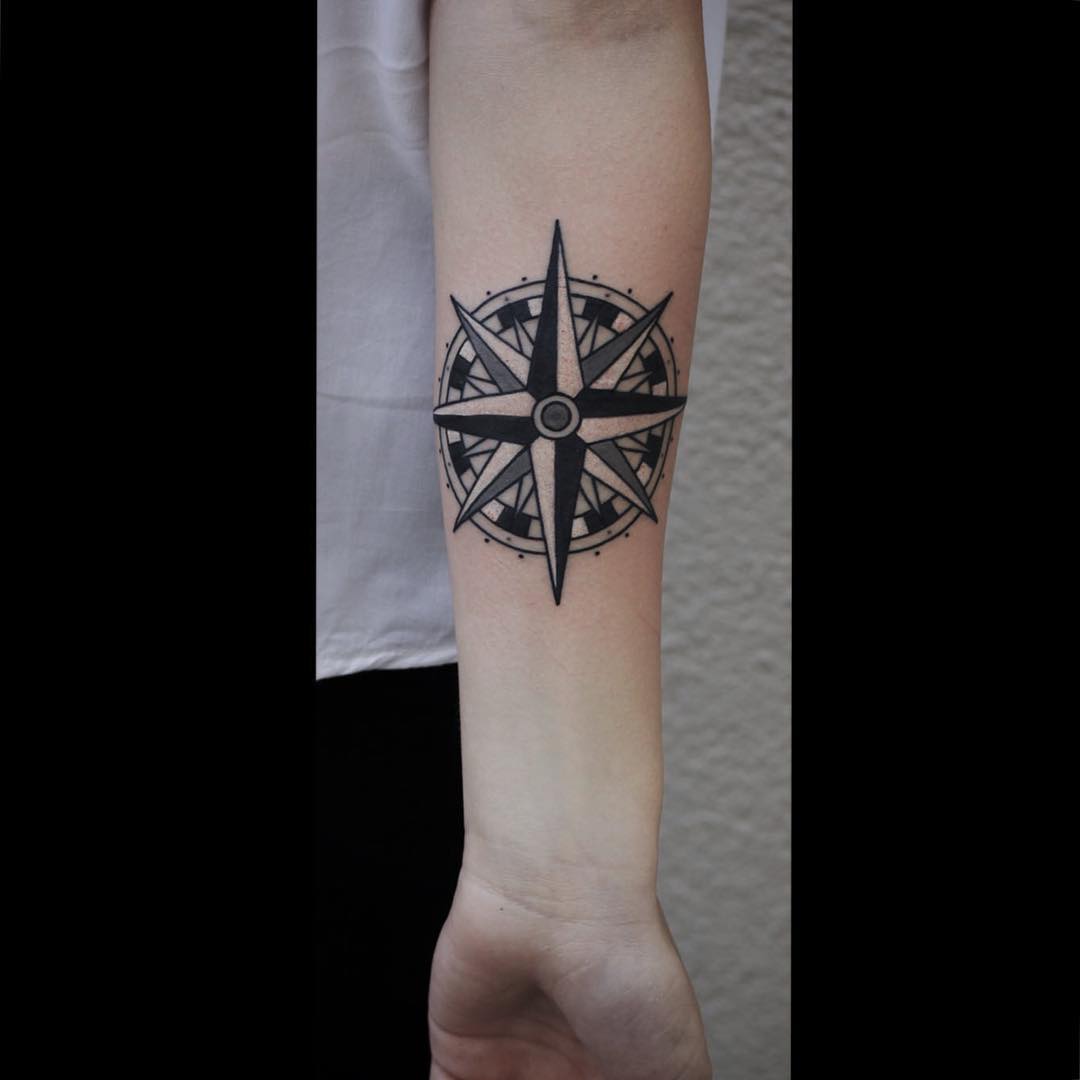 Compass Star Tattoo