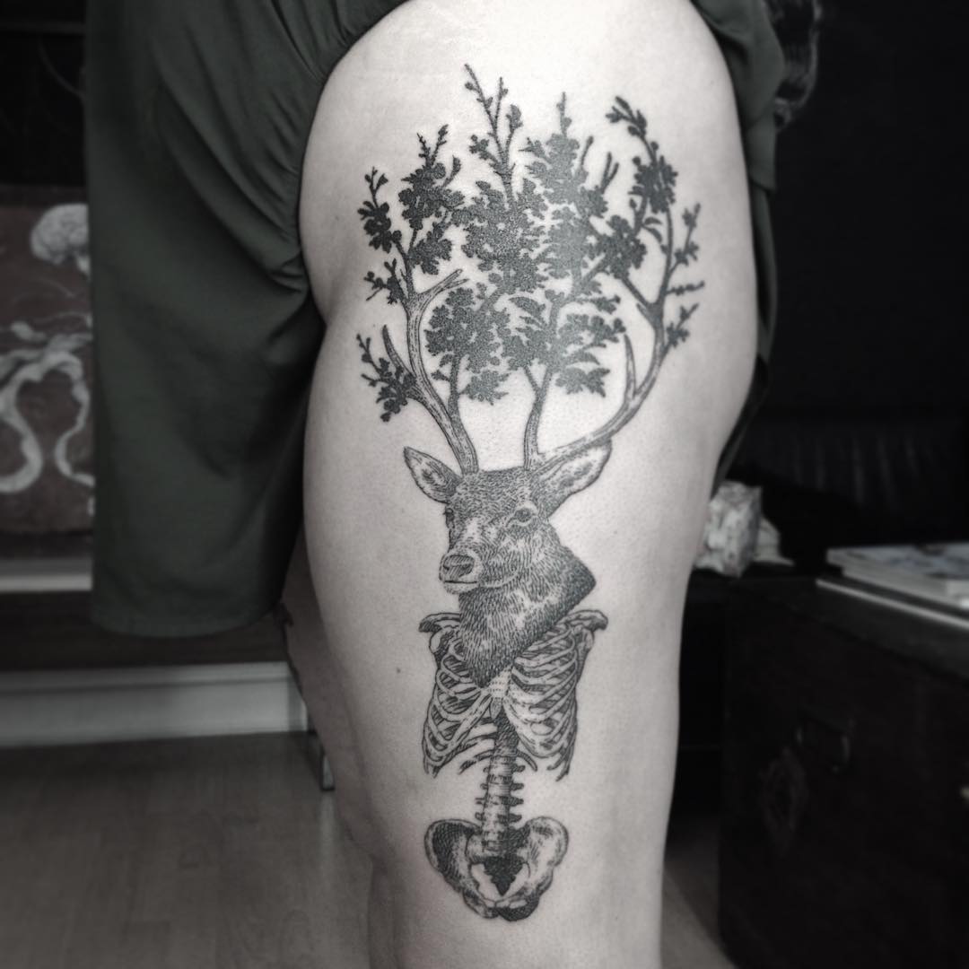 Deer Skeleton Tattoo