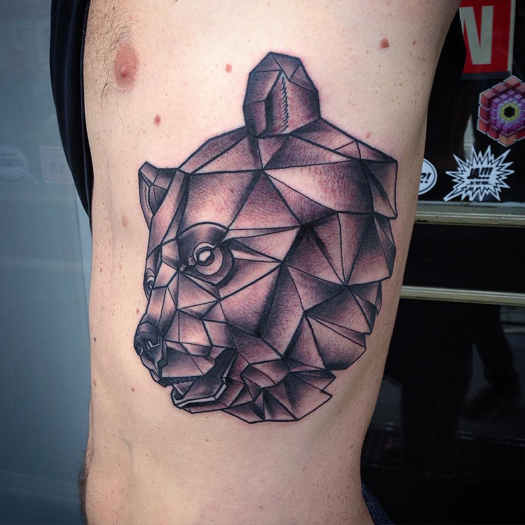 Geometric Bear Tattoo